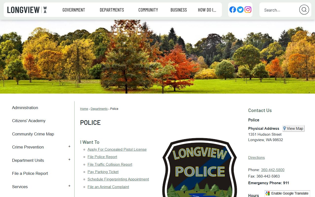 Longview background check police department official website