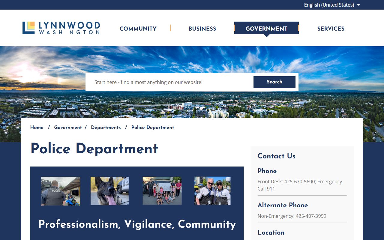 Lynnwood background check police department official website