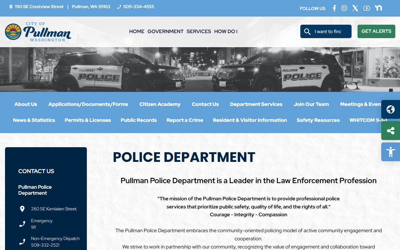Pullman background check police department official website records division
