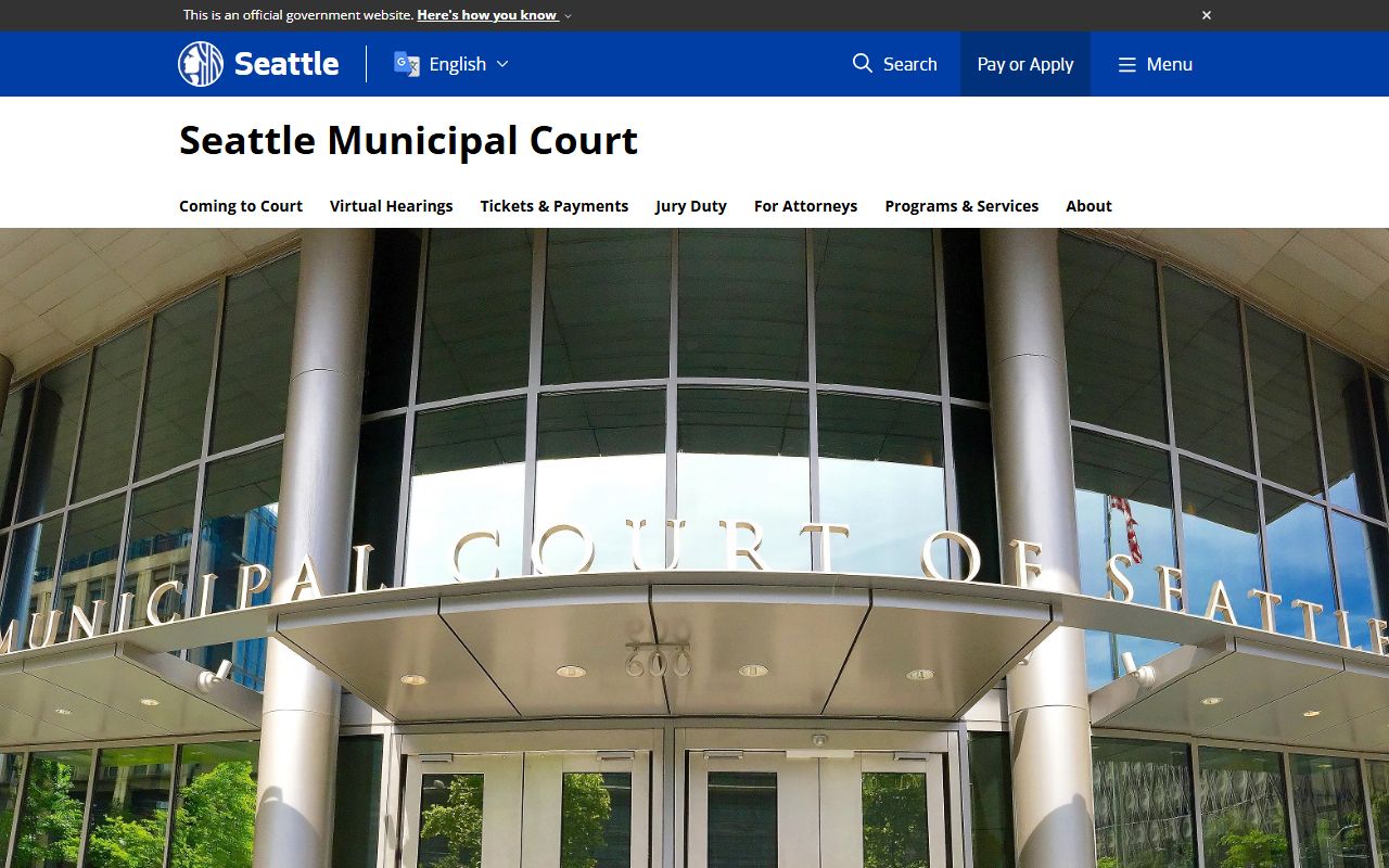 Seattle Municipal Court background check case records search portal
