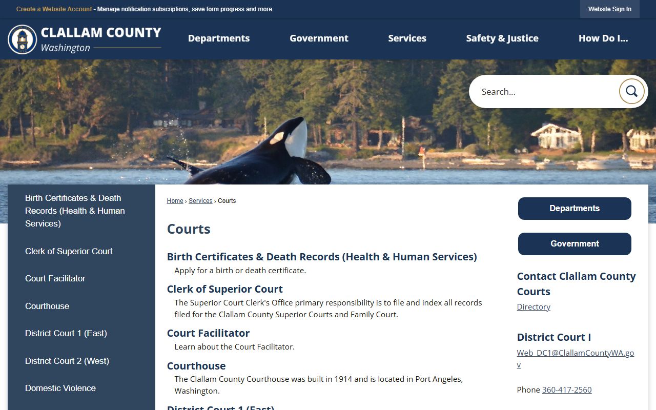 Clallam County courts background check public records