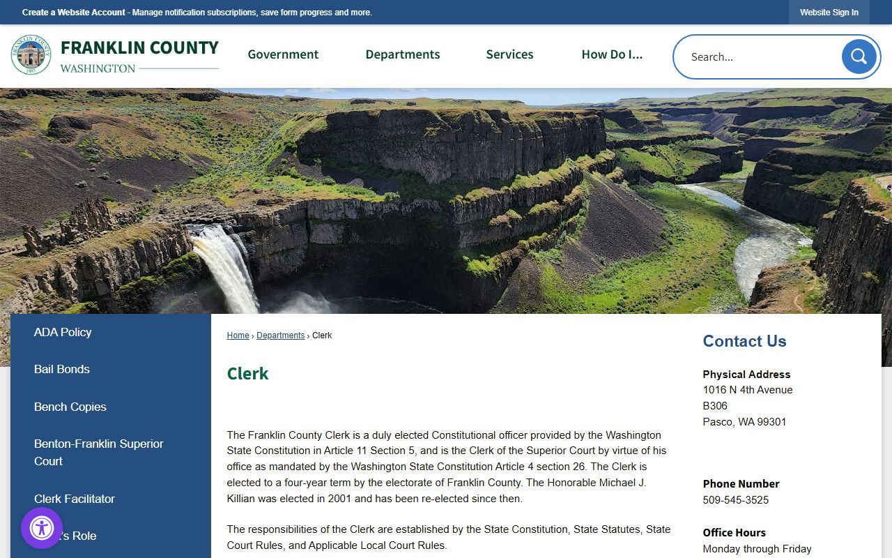 Franklin County Clerk's Office background check records