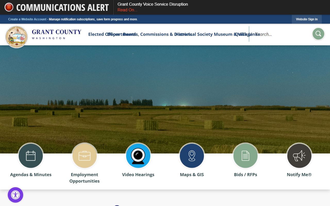 Grant County Government official website - public records and background check resources