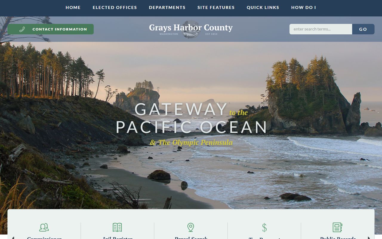 Grays Harbor County government website - public records and background check resources