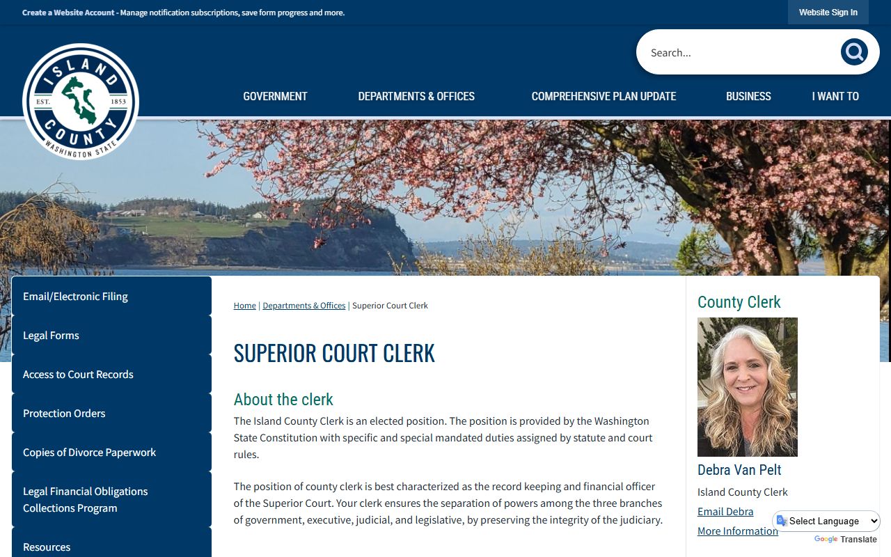 Island County Superior Court Clerk - court records and background check