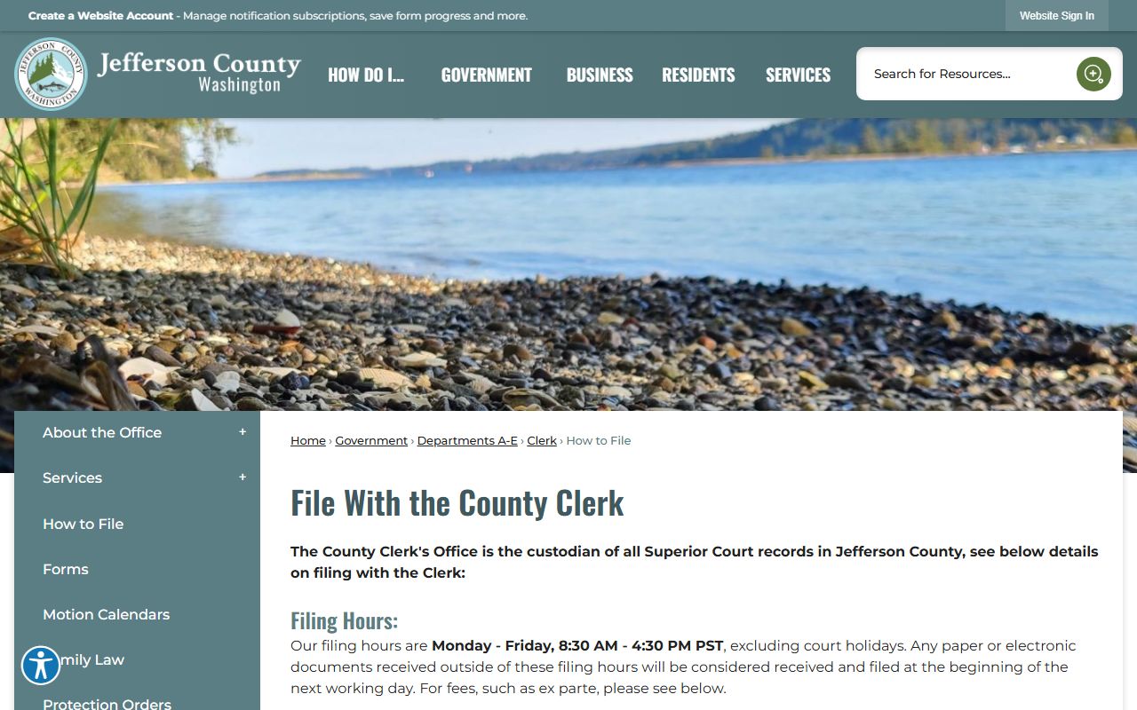 Jefferson County Clerk information page for background check records