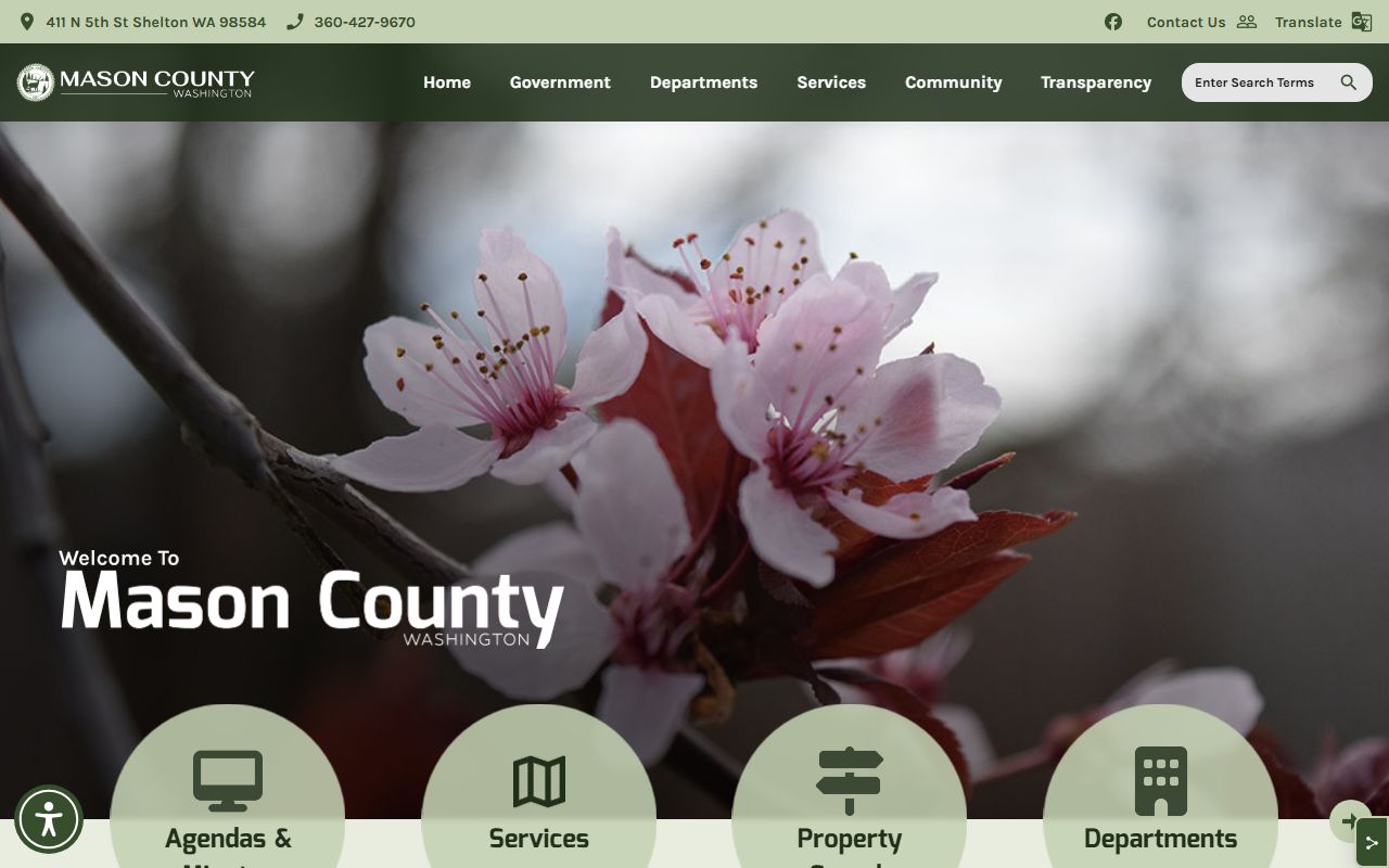 Mason County Washington government website for background check records