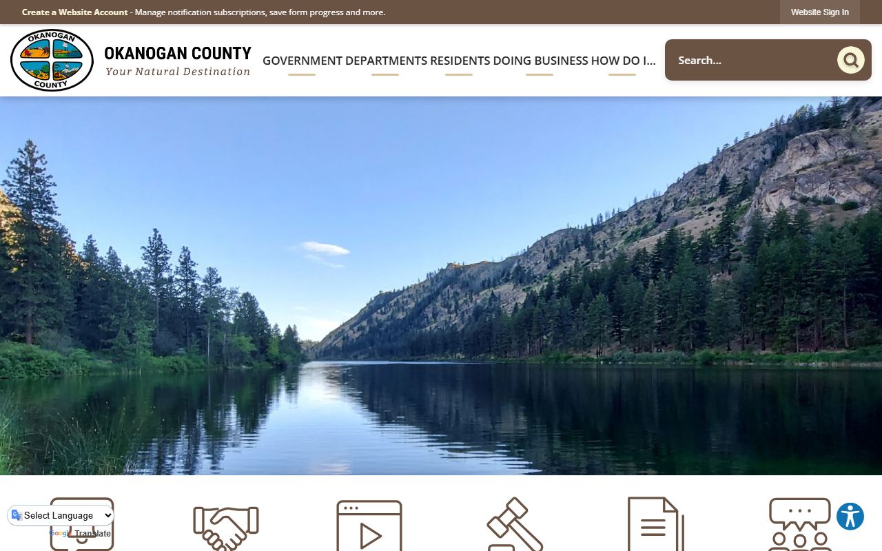 Okanogan County Washington government website for background check records