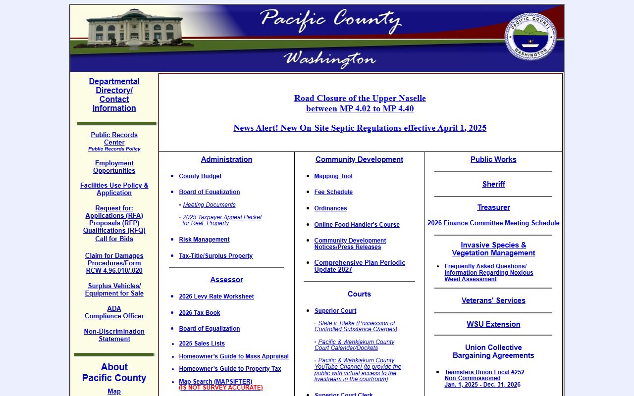Pacific County Government background check records portal