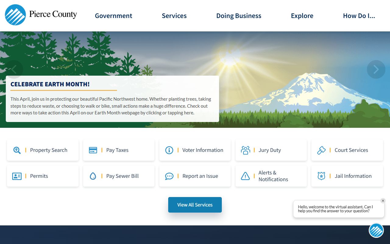 Pierce County government portal for background check records