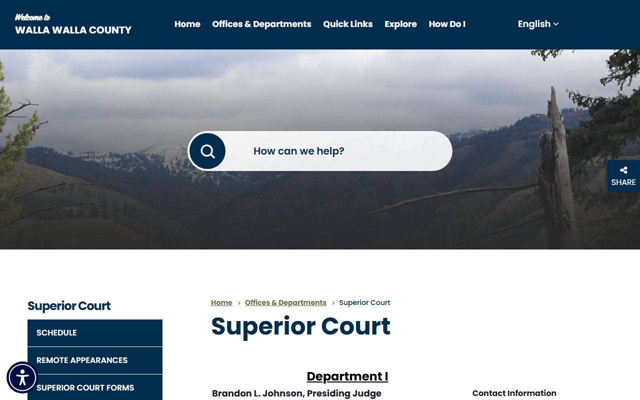 Walla Walla County Superior Court records access for criminal and civil background check searches